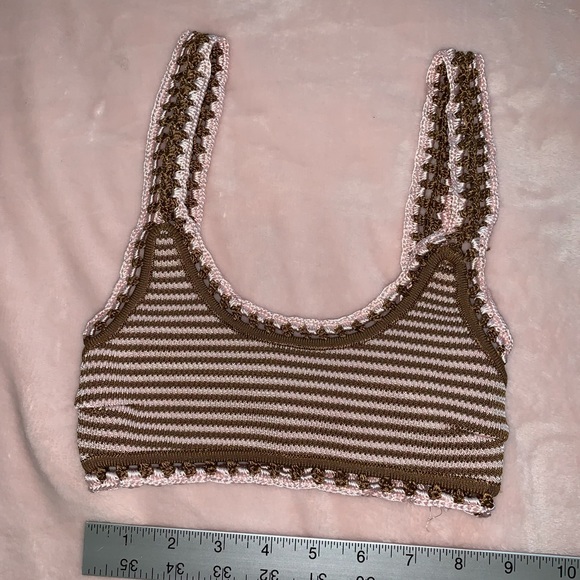 Solid & striped dawn crotchet bikini top XS brown‎ - Picture 7 of 9